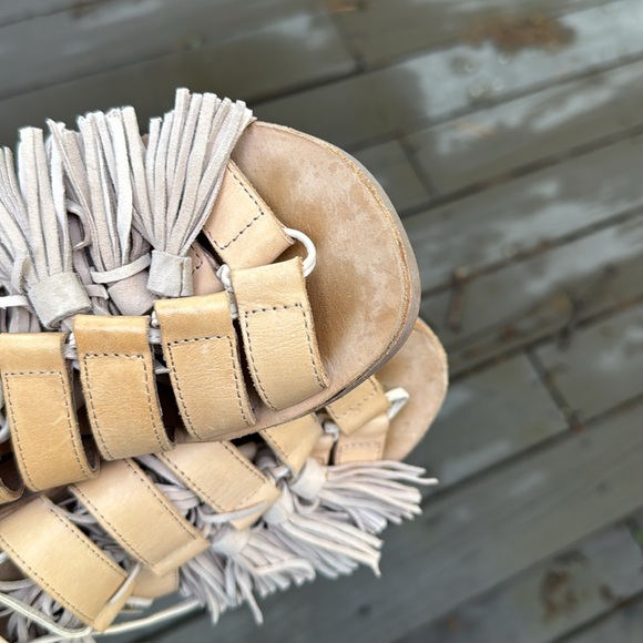 Jeffrey Campbell Malang Tan Tassel Lace Up Gladiator Sandal Women’s Size 8.5 - Picture 5 of 5